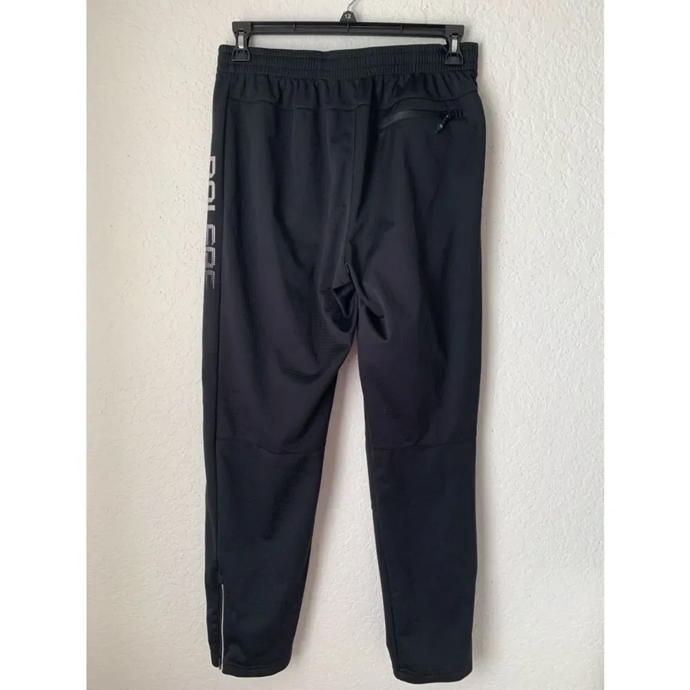 Baleaf Men’s Black Bike Cycling Pants Elastic Waist Pockets/Zip Logo Size L